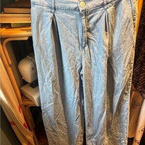 BCBGeneration Denim Wide Leg High Rise Trousers